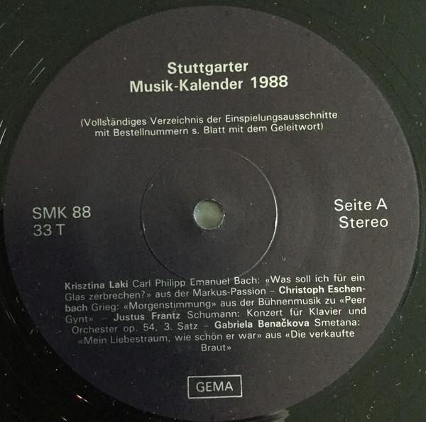 baixar álbum Various - Stuttgarter Musik Kalender 1988