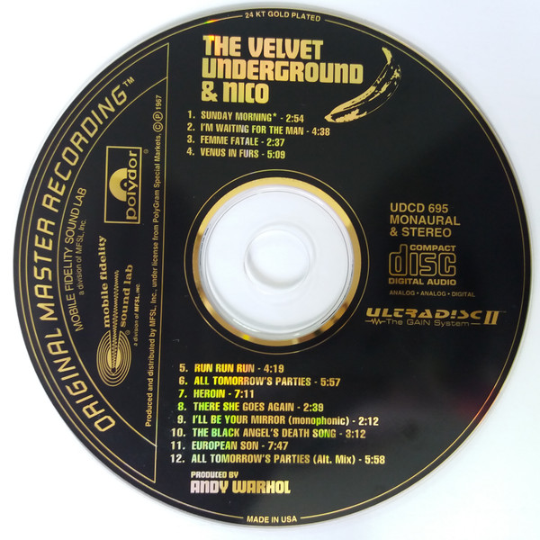 The Velvet Underground & Nico – The Velvet Underground & Nico (1997, 24 kt  Gold Plated, CD) - Discogs