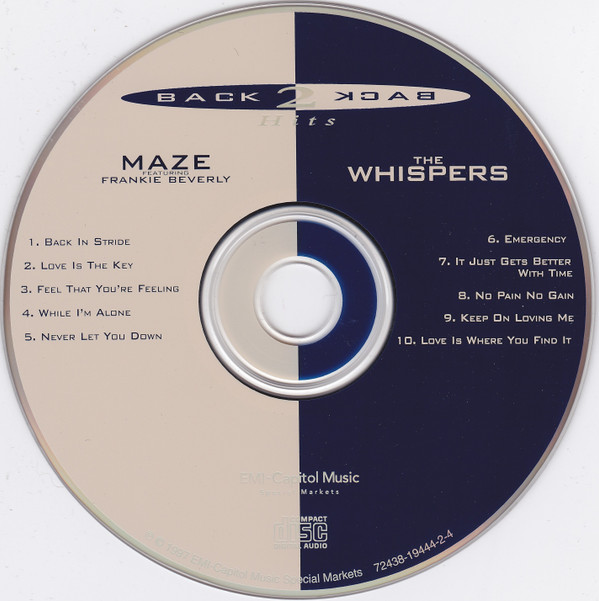 descargar álbum Maze Featuring Frankie Beverly The Whispers - Back 2 Back Hits