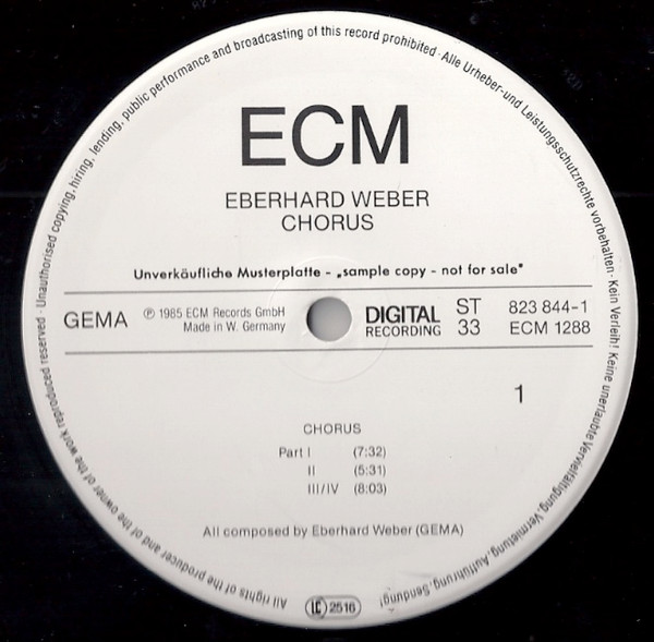 Eberhard Weber – Chorus (CD) - Discogs