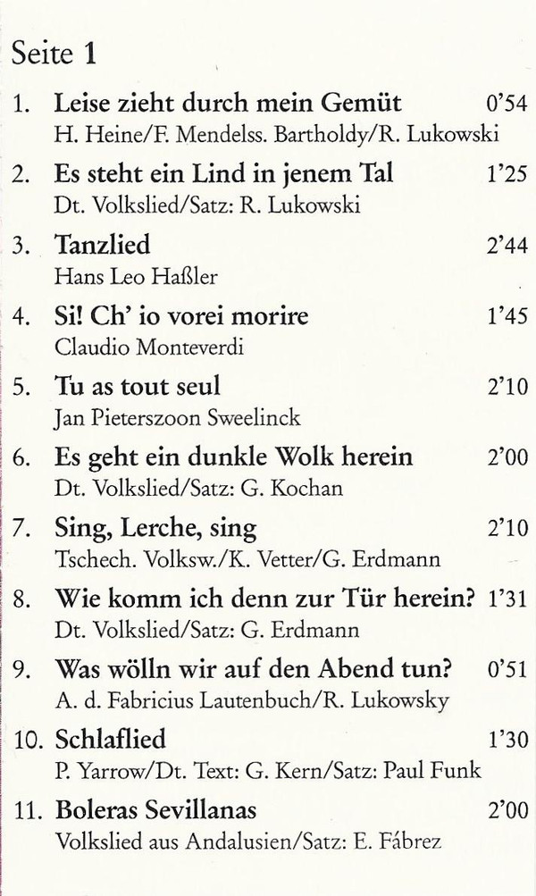 lataa albumi Kammerchor Carl Von Ossietzky Leitung Wolfgang Roterberg - Kammerchor Carl Von Ossietzky