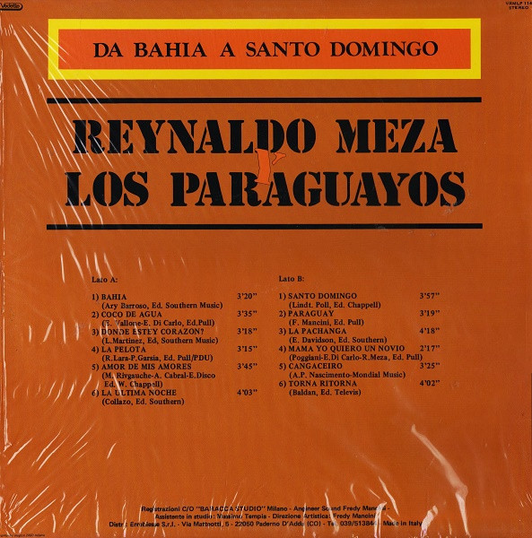 télécharger l'album Reynaldo Meza Y Los Paraguayos - Da Bahia A Santo Domingo