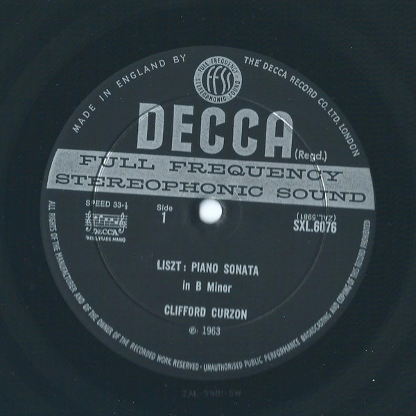 Liszt, Clifford Curzon – A Liszt Recital (1963, Vinyl) - Discogs