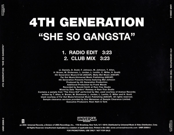 last ned album 4th Generation - She So Gangsta