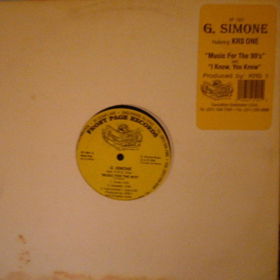 G. Simone Featuring KRS-One – Music For The 90's (1994, Vinyl