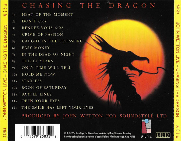 télécharger l'album John Wetton - Chasing The Dragon