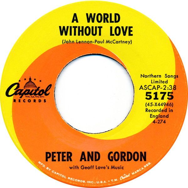 Peter & Gordon – A World Without Love Lyrics
