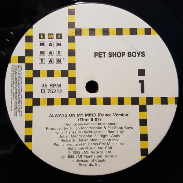 Pet Shop Boys – Always On My Mind (1988, Vinyl) - Discogs