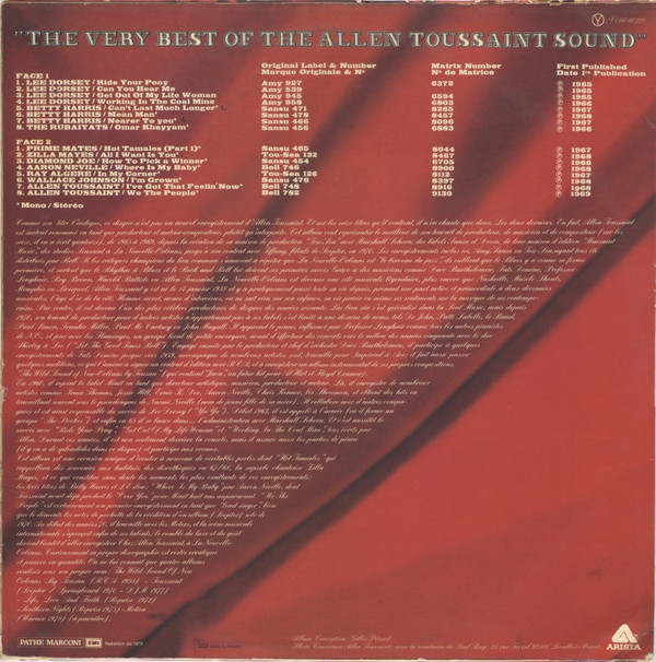 ladda ner album Various - The Very Best Of The Allen Toussaint Sound