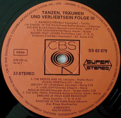 télécharger l'album Barsextett Ralph Dokin - Tanzen Träumen Und Verliebtsein Folge 3