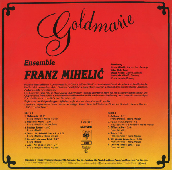 last ned album Ensemble Franz Mihelič - Goldmarie