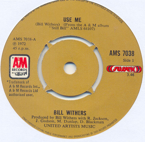 Bill Withers – Use Me / Let Me In Your Life (1972, Vinyl) - Discogs