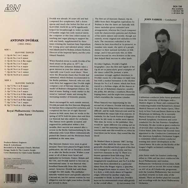 last ned album Antonín Dvořák, The Royal Philharmonic Orchestra, John Farrer - The Complete Slavonic Dances