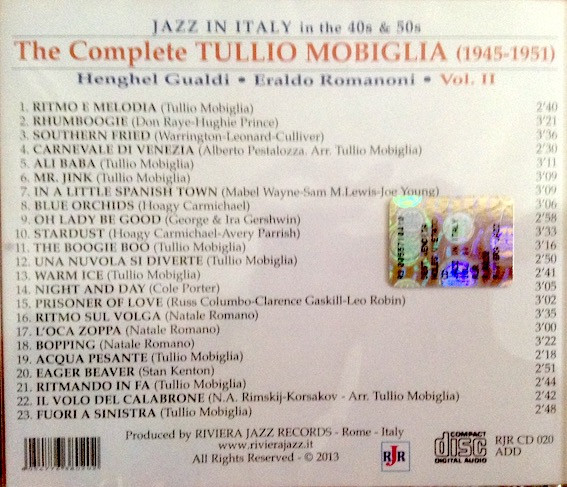 télécharger l'album Tullio Mobiglia - The Complete Tullio Mobiglia 1945 1951 Vol2