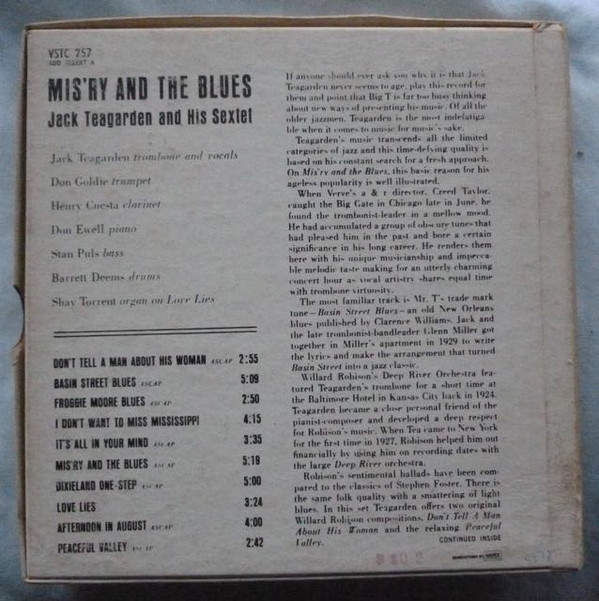 baixar álbum Jack Teagarden - Misry And The Blues