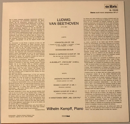 descargar álbum Beethoven Wilhelm Kempff - Bagatellen