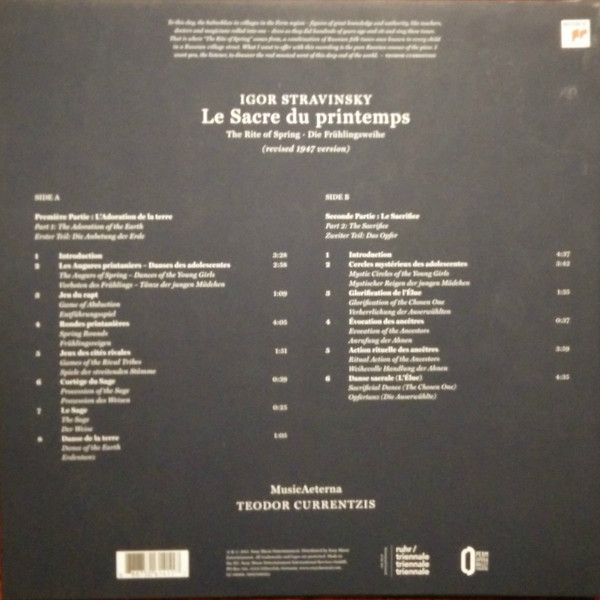 lataa albumi Stravinsky MusicAeterna Teodor Currentzis - La Sacre Du Printemps The Rite Of Spring Die Fruhlingsweihe Revised 1947 Version