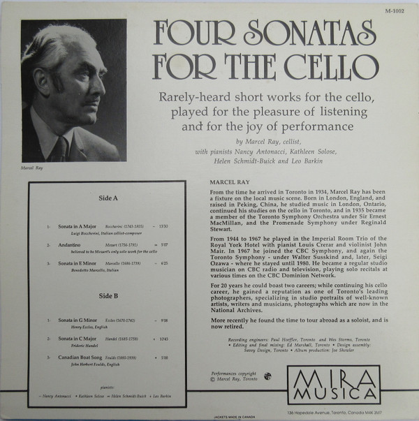 télécharger l'album Marcel Ray - Four Sonatas for the Cello