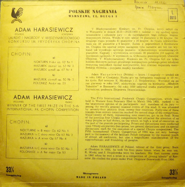 ladda ner album Adam Harasiewicz, Fr Chopin - Adam Harasiewicz