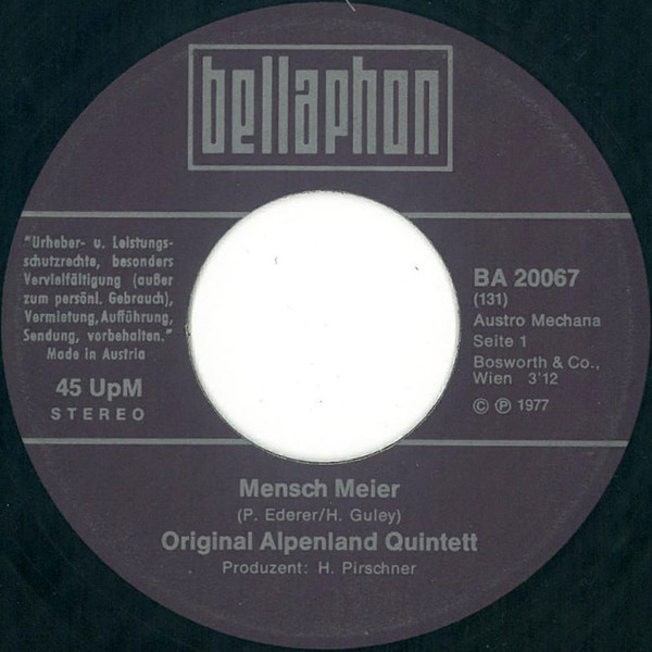 baixar álbum Original Alpenland Quintett - Mensch Meier