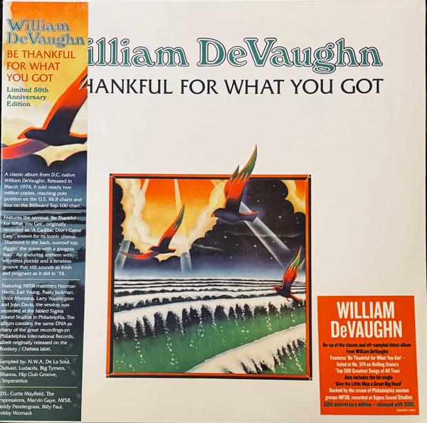 William DeVaughn - Be Thankful For What You Got | Releases | Discogs