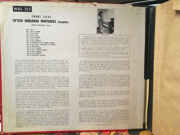 Album herunterladen Liszt Edith Farnadi - Hungarian Rhapsodies Complete