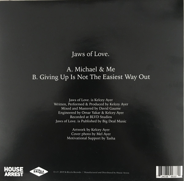 Jaws of Love. - Michael & Me /  Giving Up Is Not The Easiest Way Out | K-Rizzla Records (KRR-002-7) - 2