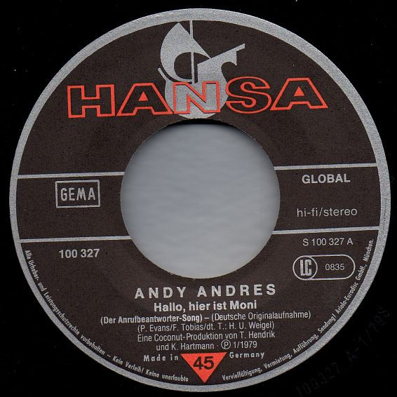 lataa albumi Andy Andres - Hallo Hier Ist Moni Der Anrufbeantworter Song