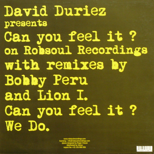 ladda ner album David Duriez - Can You Feel It