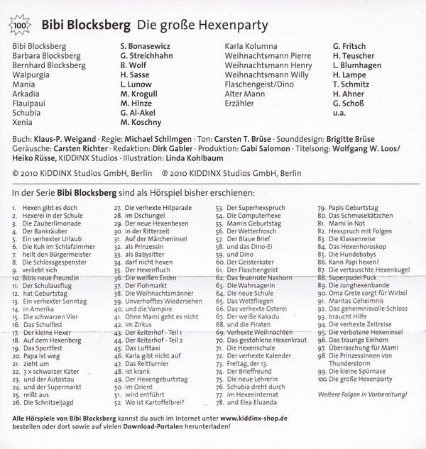 descargar álbum KlausP Weigand - Bibi Blocksberg 100 Die Große Hexenparty