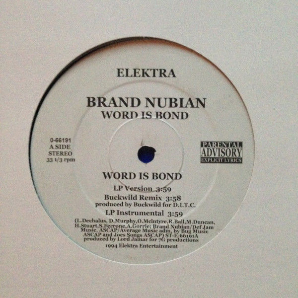 Brand Nubian – Word Is Bond (1994, Vinyl) - Discogs