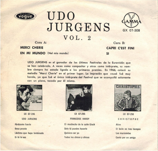 baixar álbum Udo Jürgens - 1er Lugar Del Festival de la Eurovision 1966