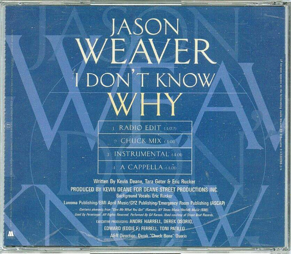 Jason Weaver – I Don't Know Why (1996, CD) - Discogs