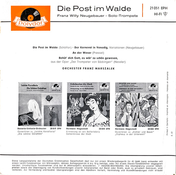 ladda ner album Franz Willy Neugebauer - Die Post Im Walde