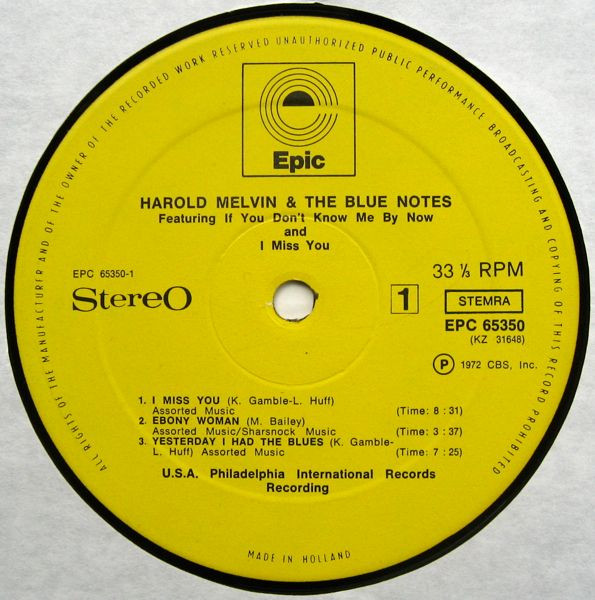 descargar álbum Harold Melvin & The Blue Notes - Harold Melvin The Blue Notes Featuring If You Dont Know Me By Now And I Miss You