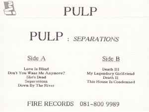 Pulp Separations Cassette Discogs