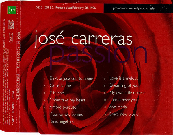 José Carreras – Passion (1996, CD) - Discogs