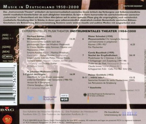 Album herunterladen Stäbler Schnebel Wallmann Bauckholt Goebbels - Instrumentales Theater 1984 2000