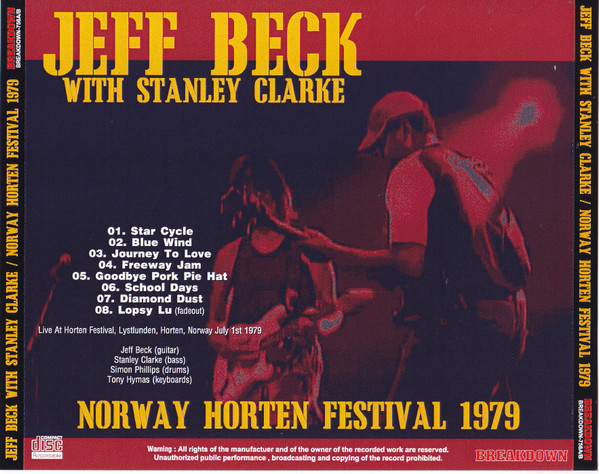 descargar álbum Jeff Beck With Stanley Clarke - Norway Horten Festival 1979