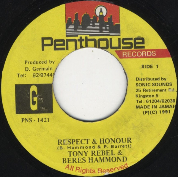Tony Rebel & Beres Hammond – Respect & Honour (1991, Vinyl 