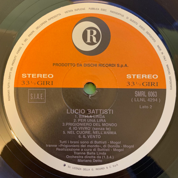 Lucio Battisti - Lucio Battisti, Releases