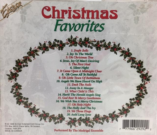 last ned album The Madrigal Ensemble - Christmas Favorites 20 Holiday Classics