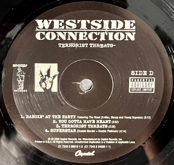 Westside Connection – Terrorist Threats (2003, Vinyl) - Discogs