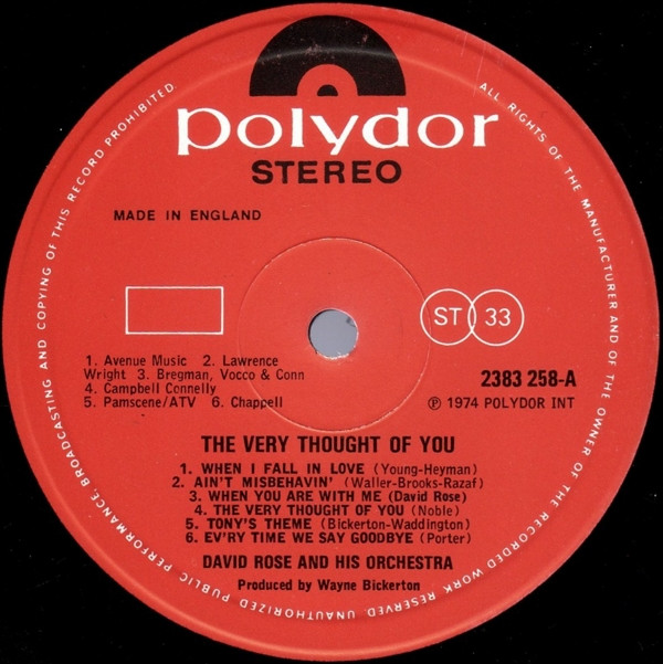 lataa albumi David Rose & His Orchestra - The Very Thought Of You