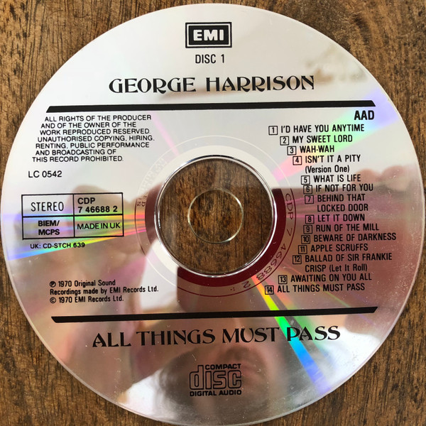 George Harrison – All Things Must Pass (1988, CD) Discogs