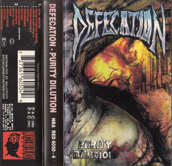 defecation purity dilution 1989 cd 1st press NB018 napalm death