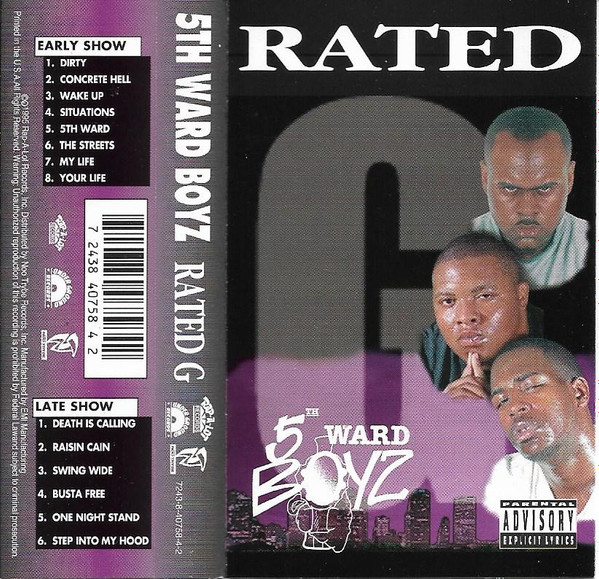 5th Ward Boyz – Rated G (1995, Cassette) - Discogs