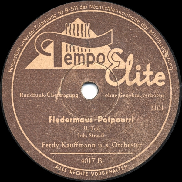 Album herunterladen Ferdy Kauffmann U S Orchester - Fledermaus Potpourri