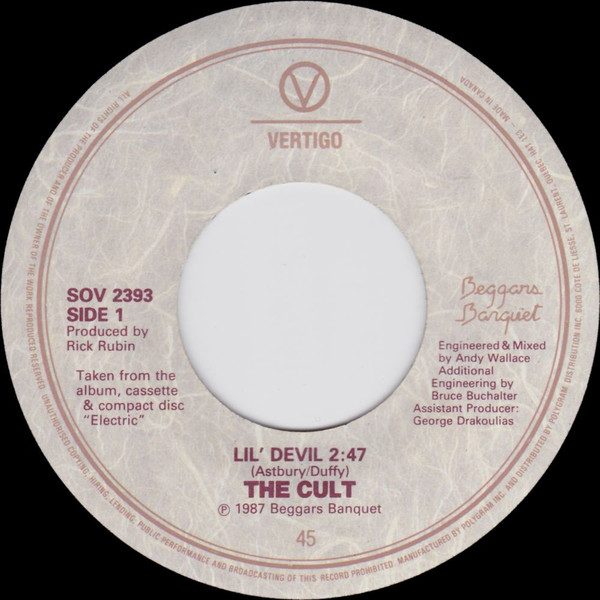 The Cult – Lil' Devil (1987, Vinyl) - Discogs