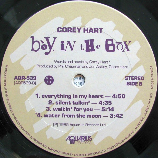 Corey Hart - Boy In The Box | Aquarius Records (AQR 539) - 4